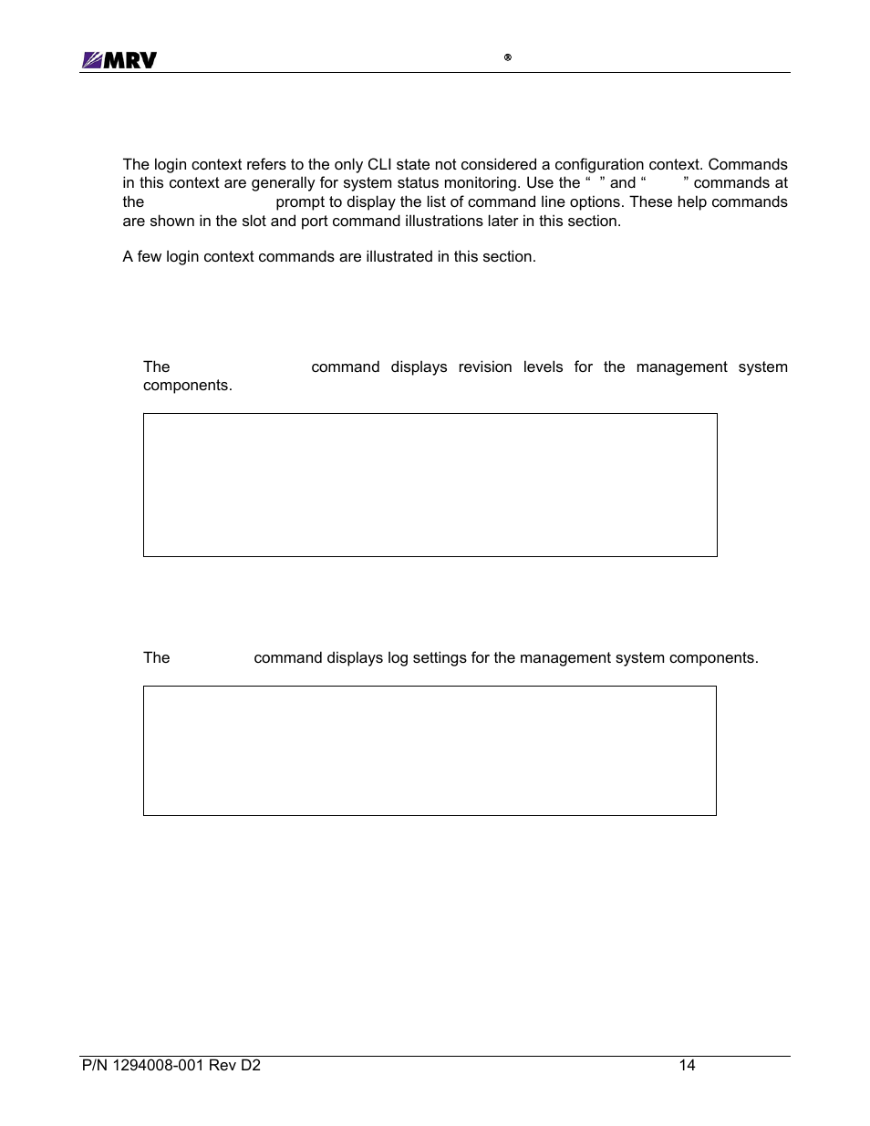 3 login context commands and examples, 1 “show version, 2 “show log | MRV Communications EM316EDFA-BR User Manual | Page 23 / 44