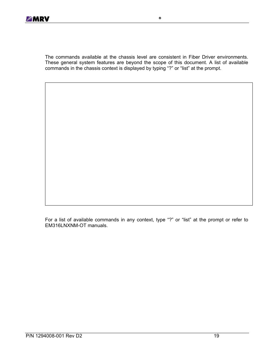 2 other commands | MRV Communications EM316EDFA-BR User Manual | Page 28 / 44