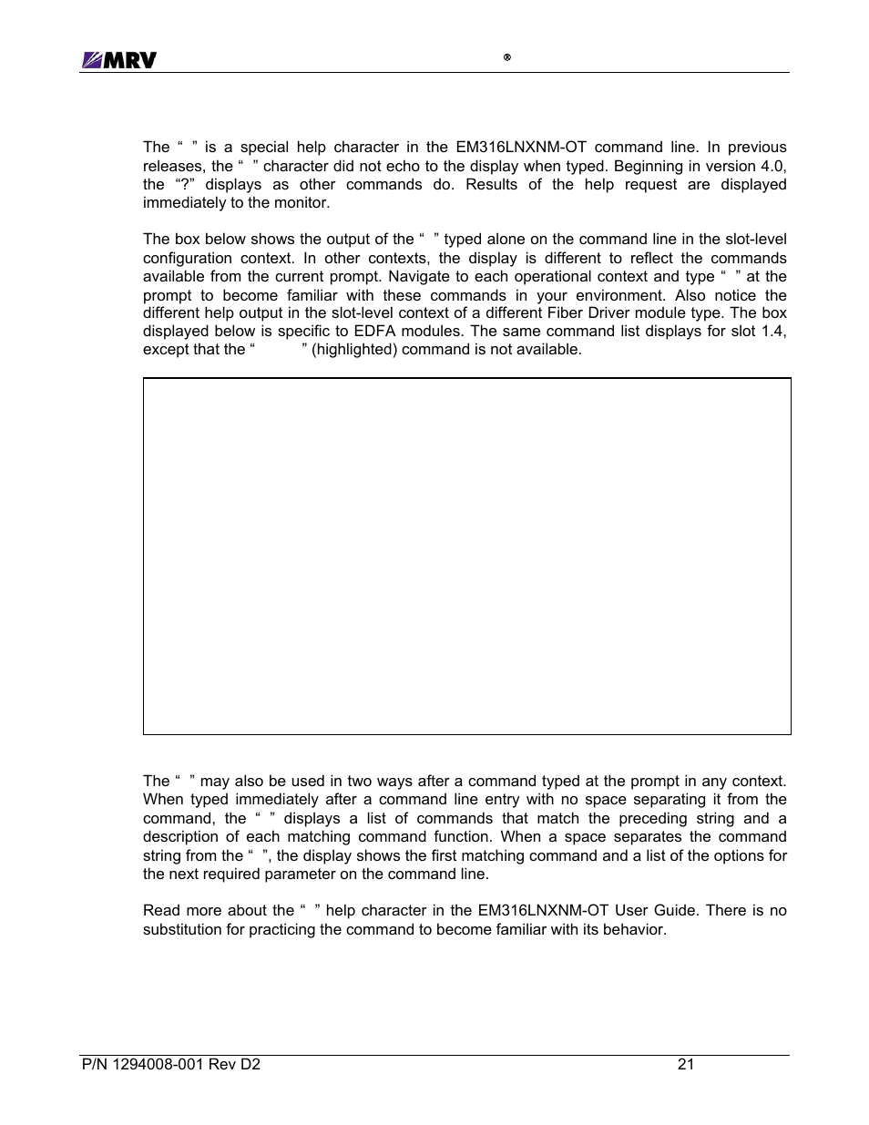 MRV Communications EM316EDFA-BR User Manual | Page 30 / 44