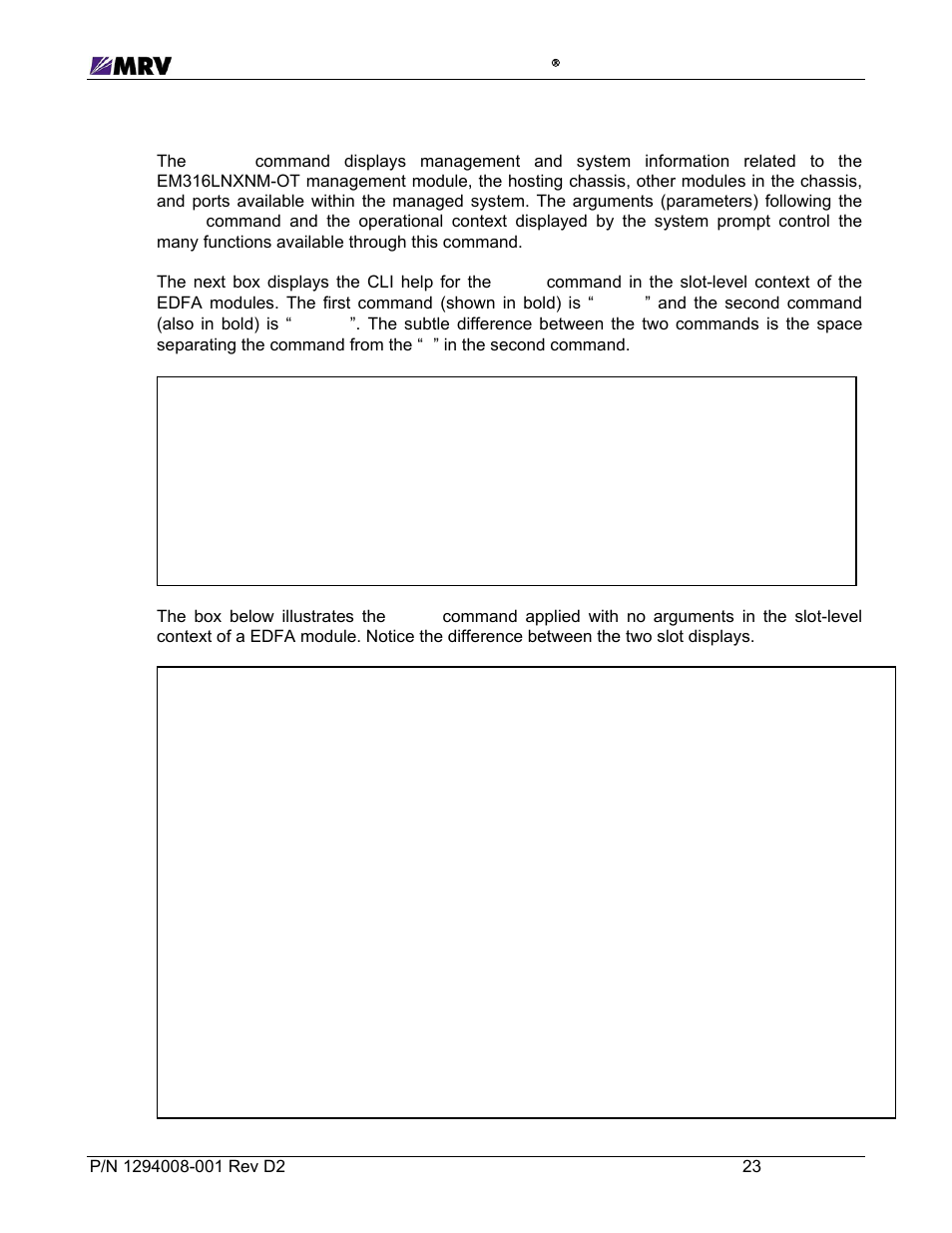 3 “show | MRV Communications EM316EDFA-BR User Manual | Page 32 / 44