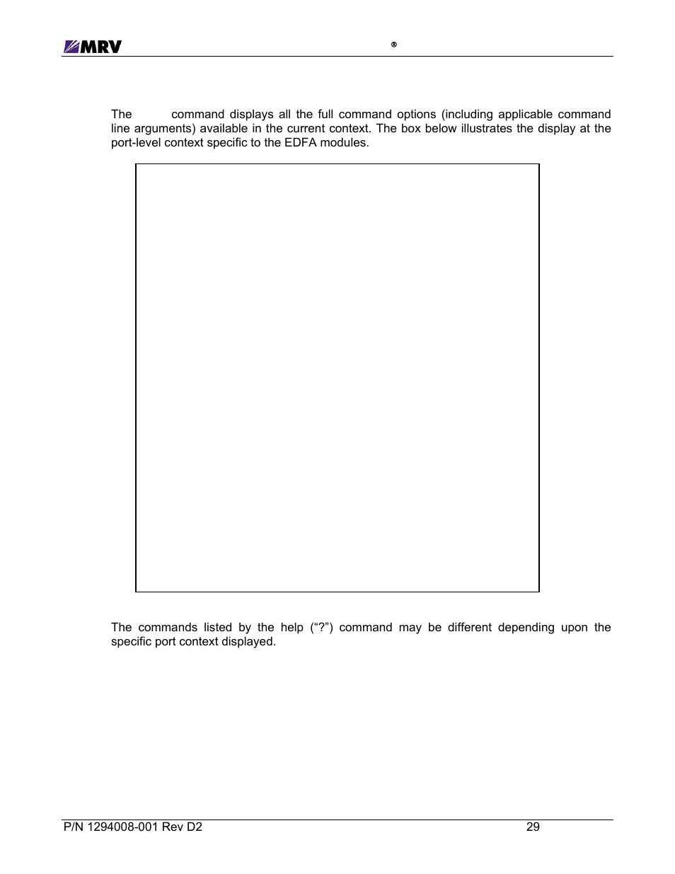 2 “list | MRV Communications EM316EDFA-BR User Manual | Page 38 / 44