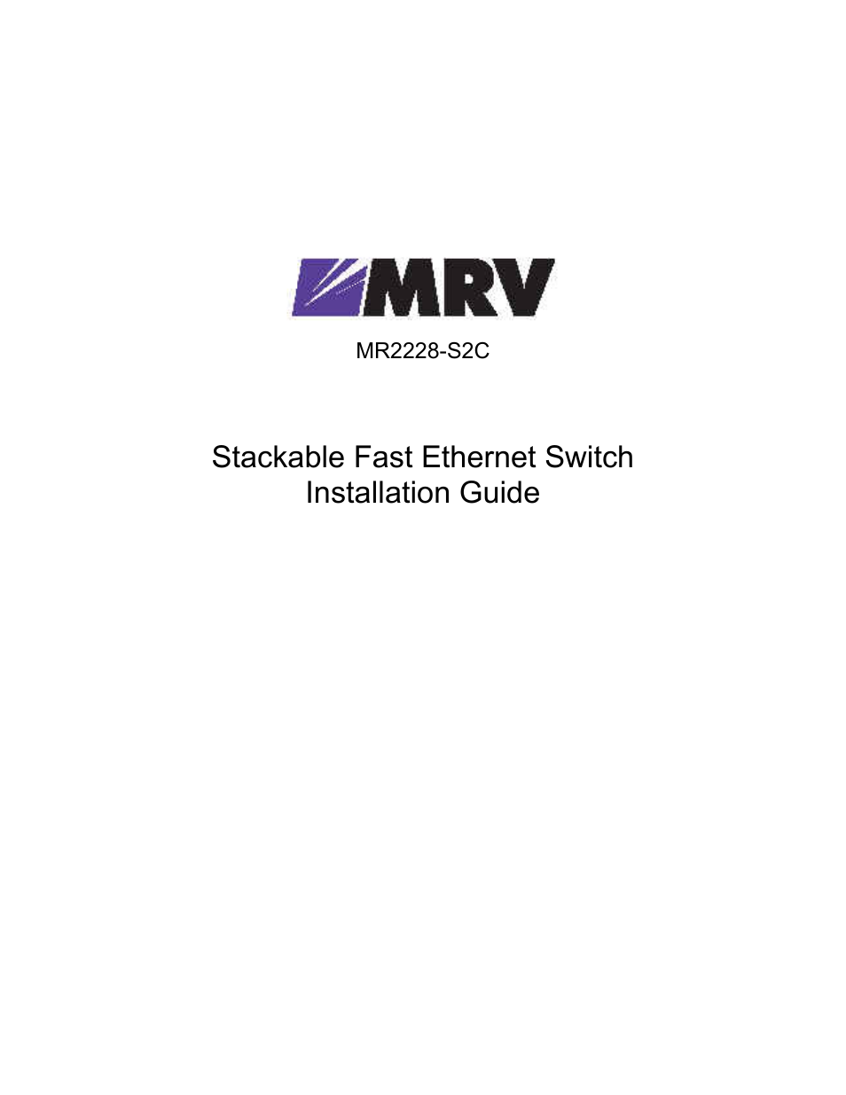 MRV Communications MR2228-S2C User Manual | 41 pages