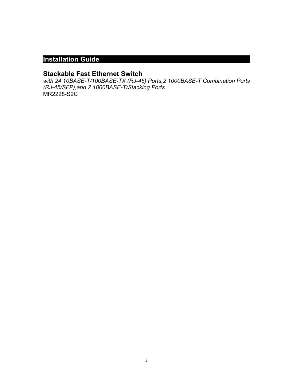 MRV Communications MR2228-S2C User Manual | Page 2 / 41