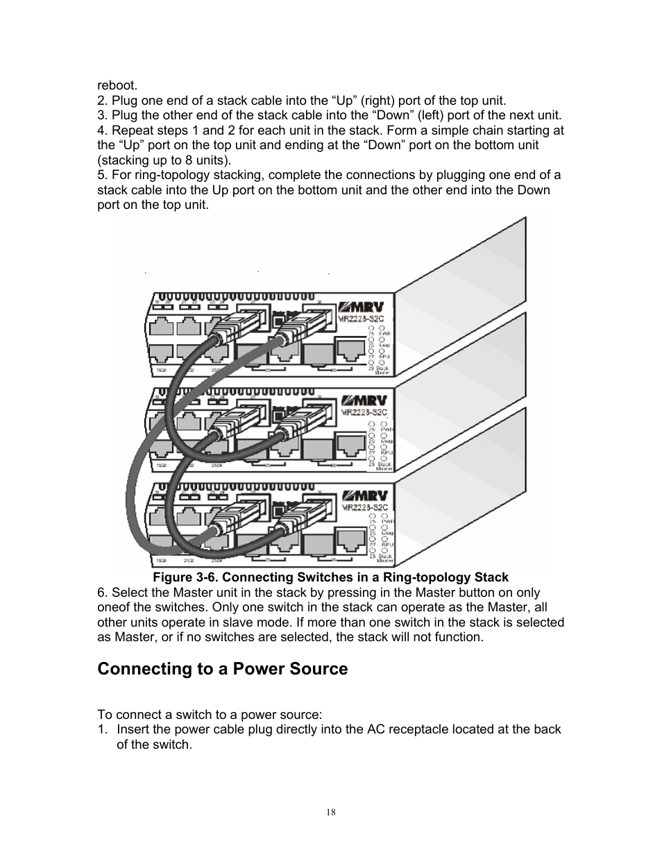Connecting to a power source | MRV Communications MR2228-S2C User Manual | Page 22 / 41