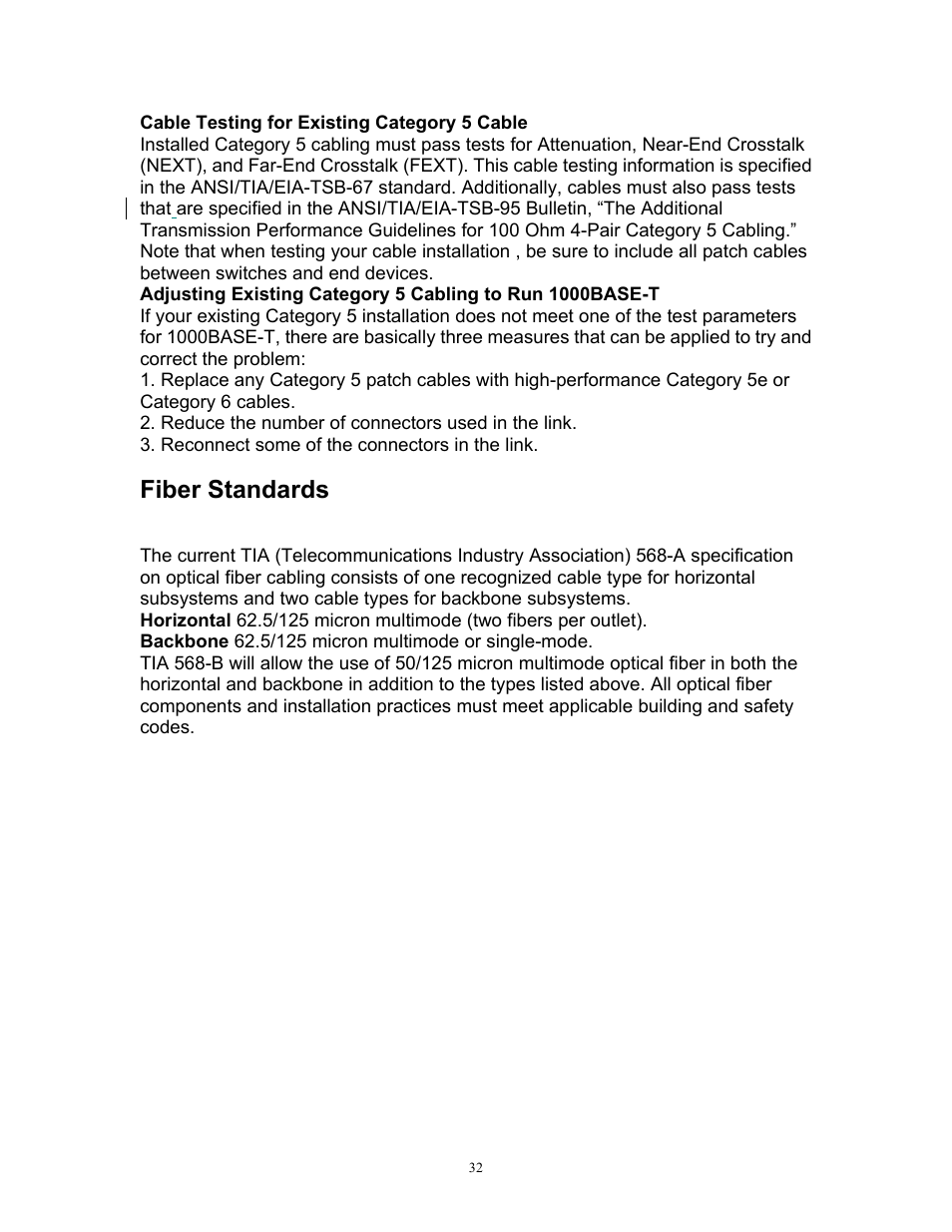 Fiber standards | MRV Communications MR2228-S2C User Manual | Page 36 / 41