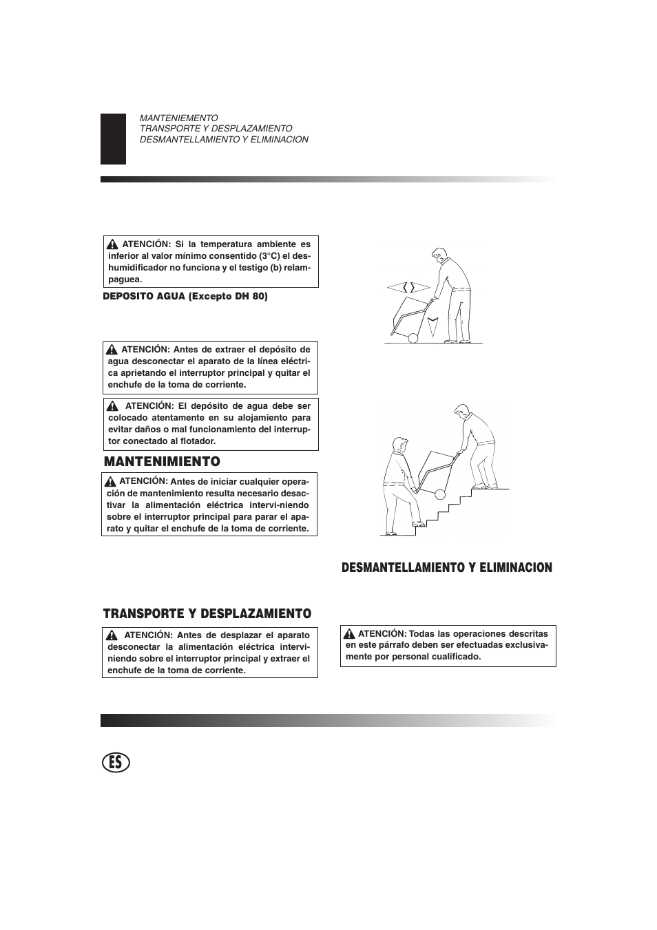 Mantenimiento | Master Lock DH 40 User Manual | Page 18 / 28