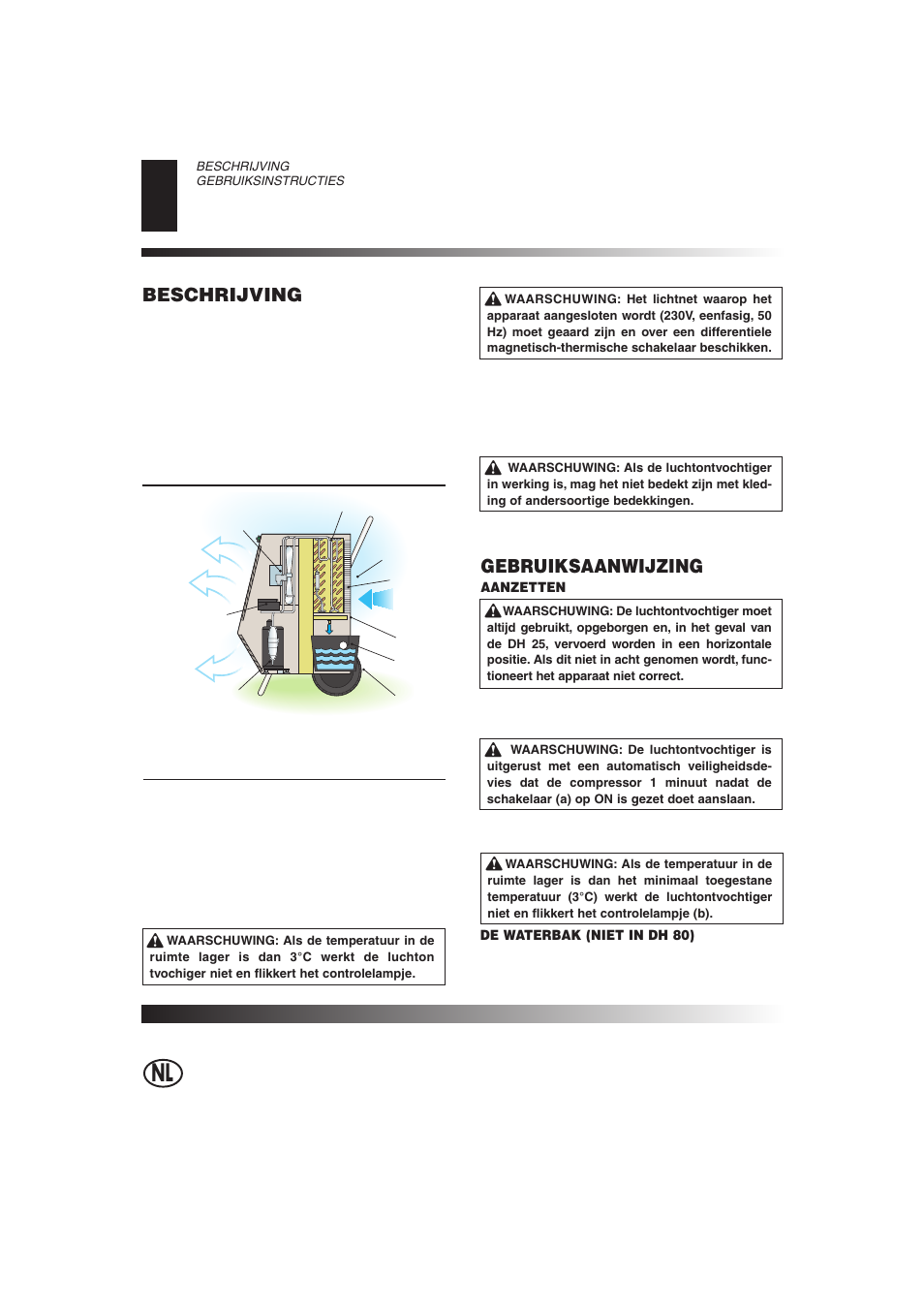 Beschrijving, Gebruiksaanwijzing | Master Lock DH 40 User Manual | Page 20 / 28