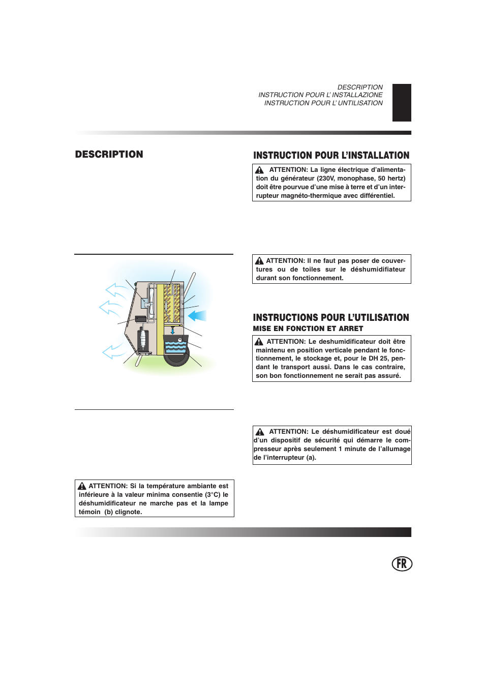 Description, Instructions pour l’utilisation, Instruction pour l’installation | Master Lock DH 40 User Manual | Page 7 / 28