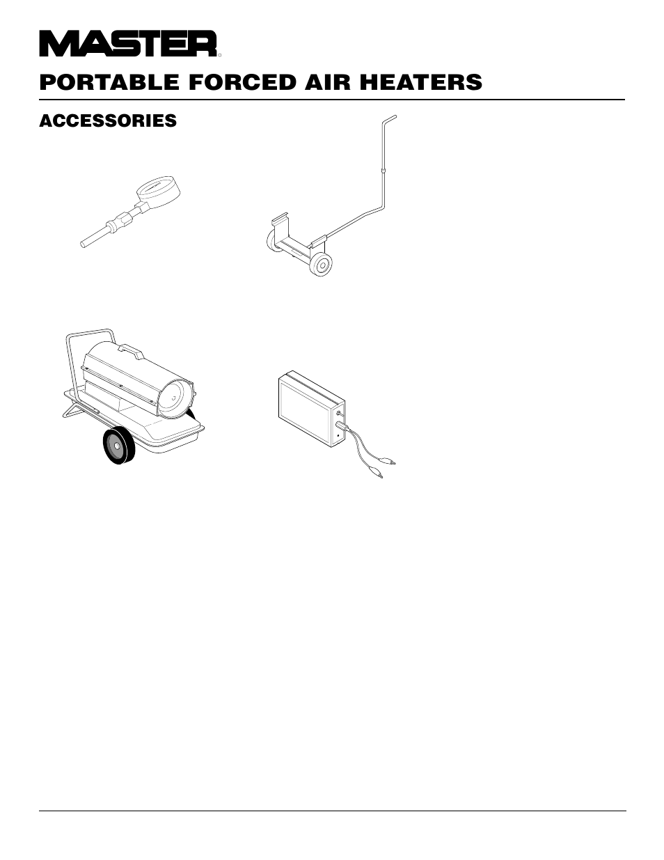 Portable forced air heaters, Accessories | Master Lock B150CEH User Manual | Page 26 / 108