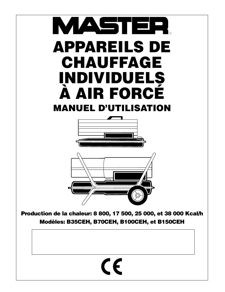 Appareils de chauffage individuels à air forcé | Master Lock B150CEH User Manual | Page 29 / 108