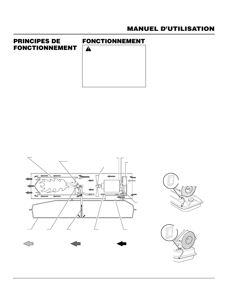 Manuel d’utilisation principes de fonctionnement, Fonctionnement, Mise en marche de l’appareil | Conditions requises pour les rallonges électriques, Pour arrêter l’appareil de chauffage, Pour remettre l’appareil en marche | Master Lock B150CEH User Manual | Page 33 / 108