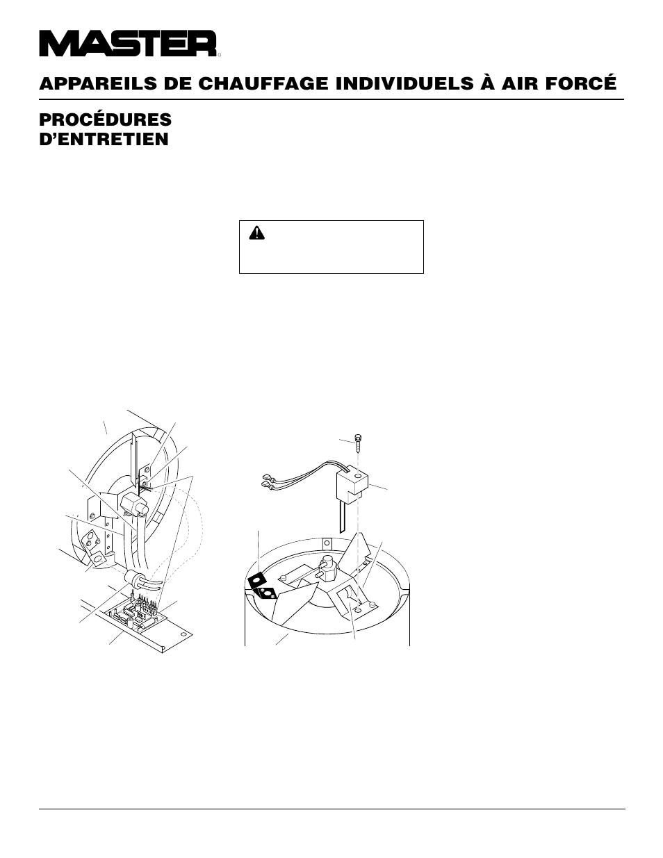 Appareils de chauffage individuels à air forcé, Procédures d’entretien, Suite | Master Lock B150CEH User Manual | Page 38 / 108