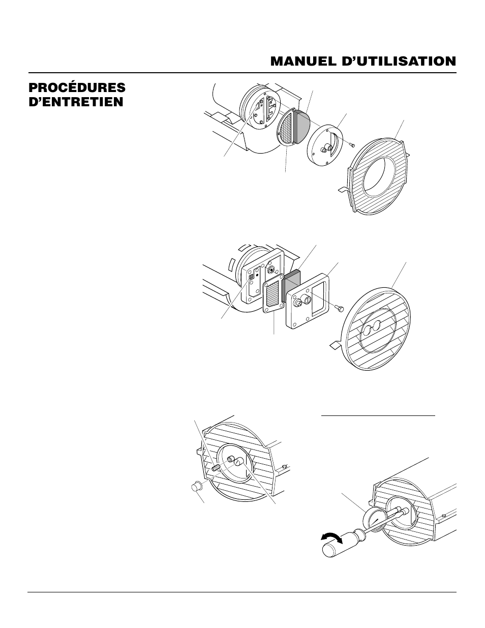Manuel d’utilisation procédures d’entretien, Suite | Master Lock B150CEH User Manual | Page 39 / 108