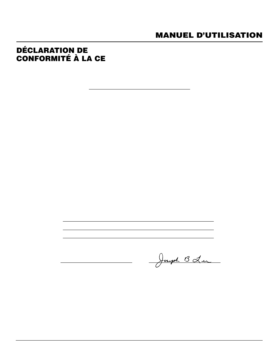 Manuel d’utilisation, Déclaration de conformité à la ce | Master Lock B150CEH User Manual | Page 53 / 108