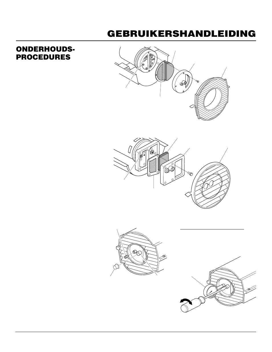 Gebruikershandleiding, Onderhouds- procedures, Vervolg | Master Lock B150CEH User Manual | Page 65 / 108