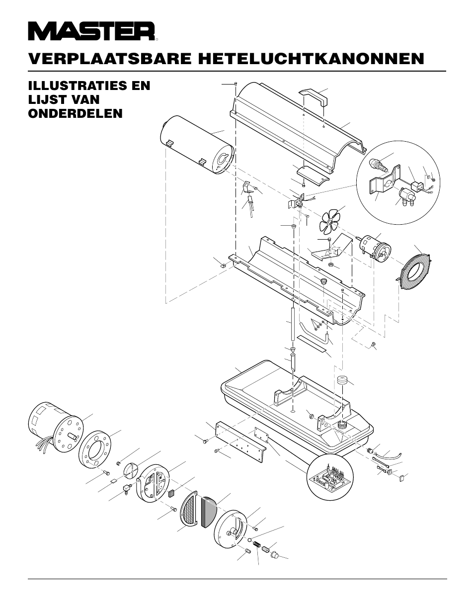 Verplaatsbare heteluchtkanonnen, Illustraties en lijst van onderdelen, B35ceh | Master Lock B150CEH User Manual | Page 70 / 108