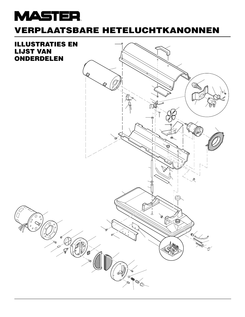 Verplaatsbare heteluchtkanonnen, Illustraties en lijst van onderdelen, B70ceh | Master Lock B150CEH User Manual | Page 72 / 108