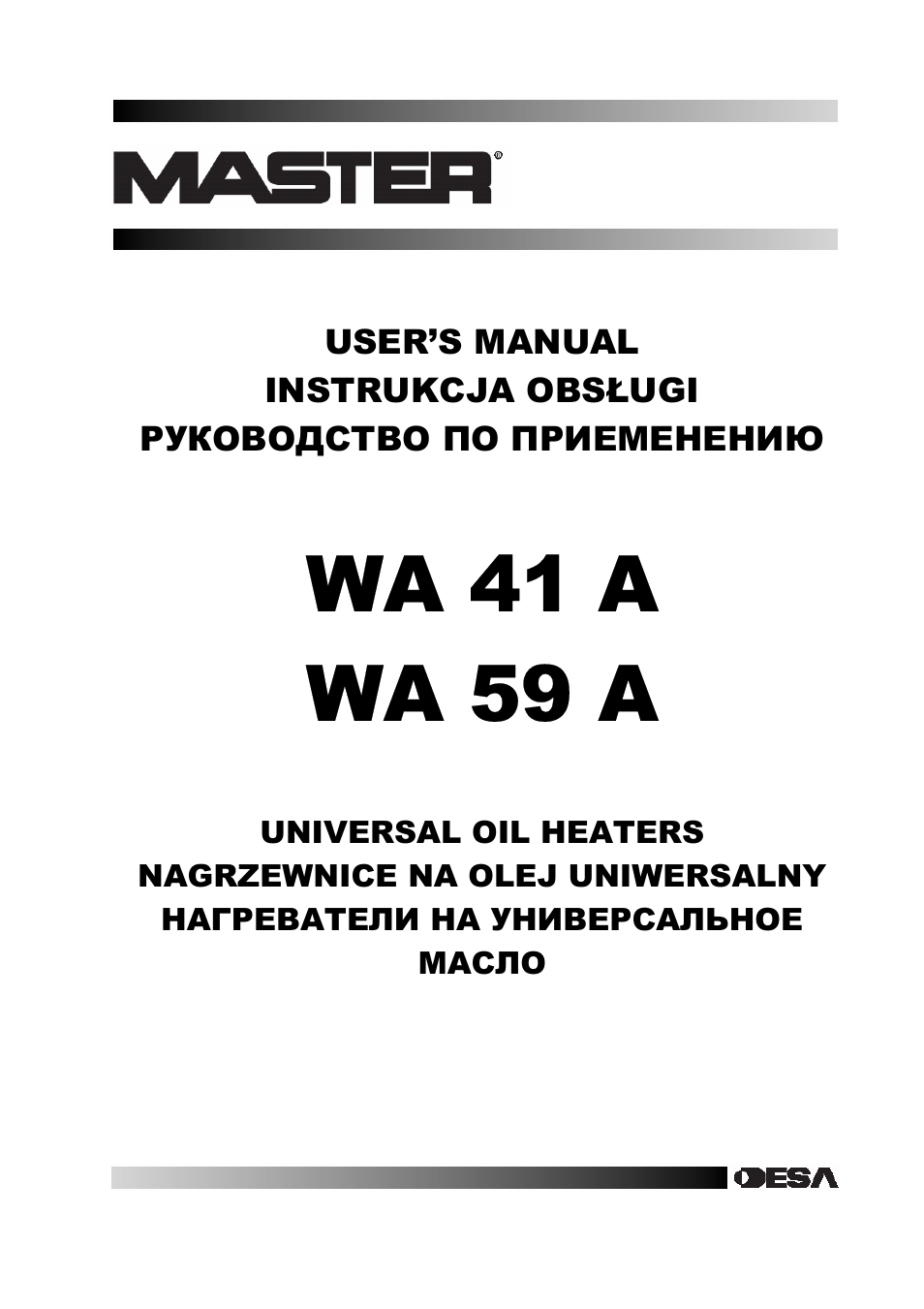 Master Lock WA 59 A User Manual | 14 pages