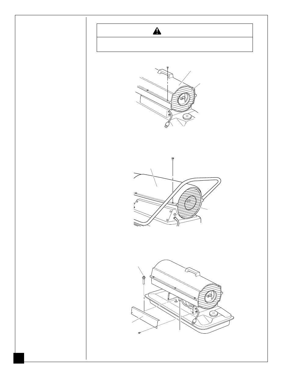 Service procedures, Warning | Master Lock 70000 BTU/Hr User Manual | Page 10 / 24