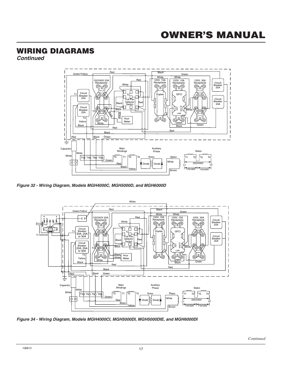 Owner’s manual, Wiring diagrams, Continued | Master Lock MGH3000G User Manual | Page 17 / 36