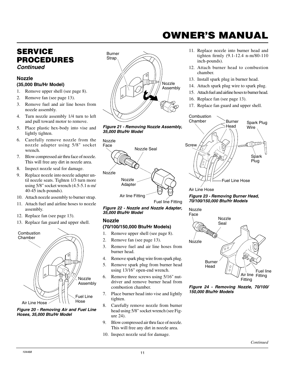 Owner’s manual, Service procedures, Continued | Master Lock B150CEA User Manual | Page 11 / 48