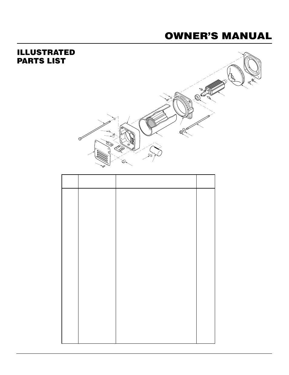 Owner’s manual, Illustrated parts list, Alternator assembly | Master Lock MGY5000C User Manual | Page 15 / 20