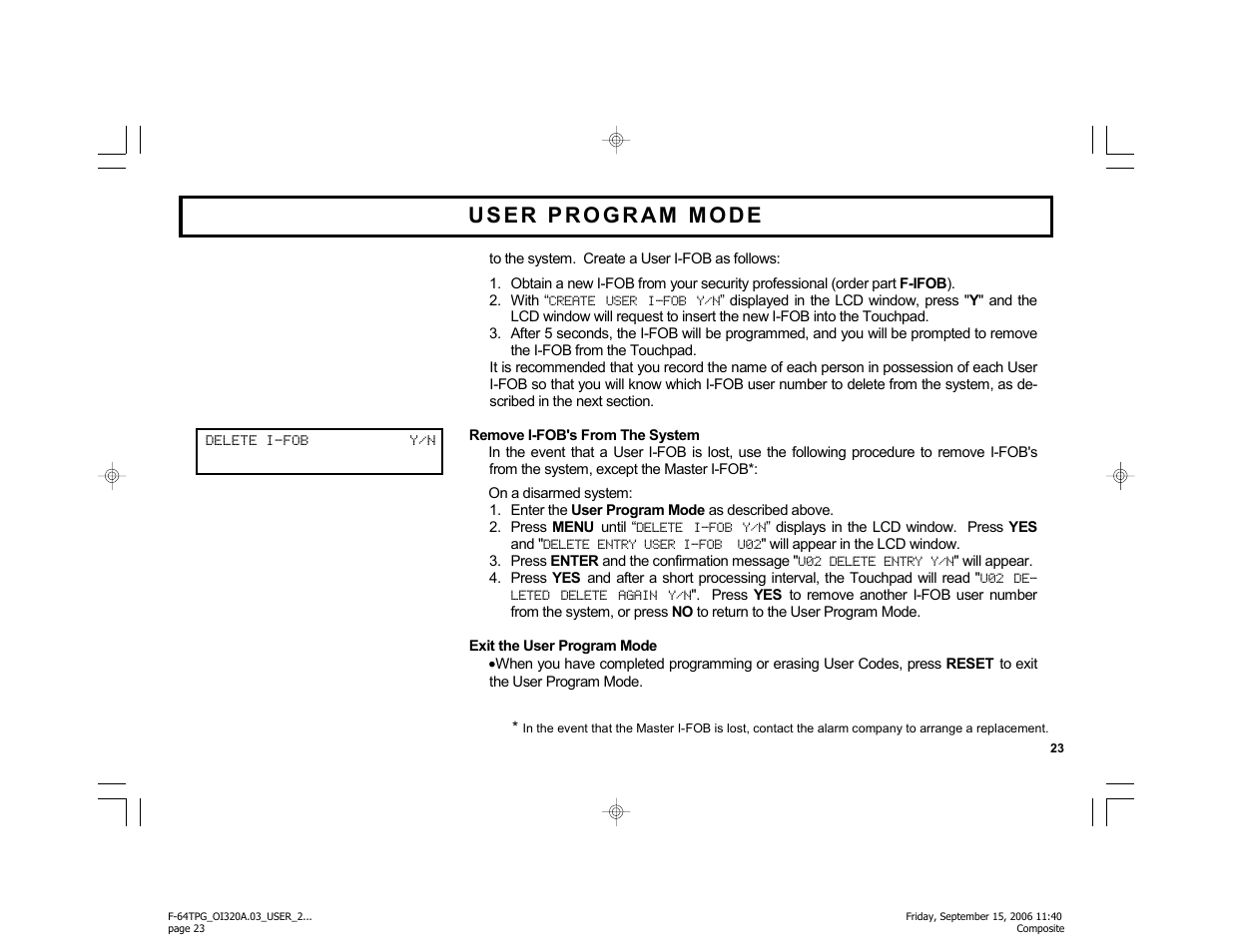 Master Lock F-64TPG User Manual | Page 23 / 40