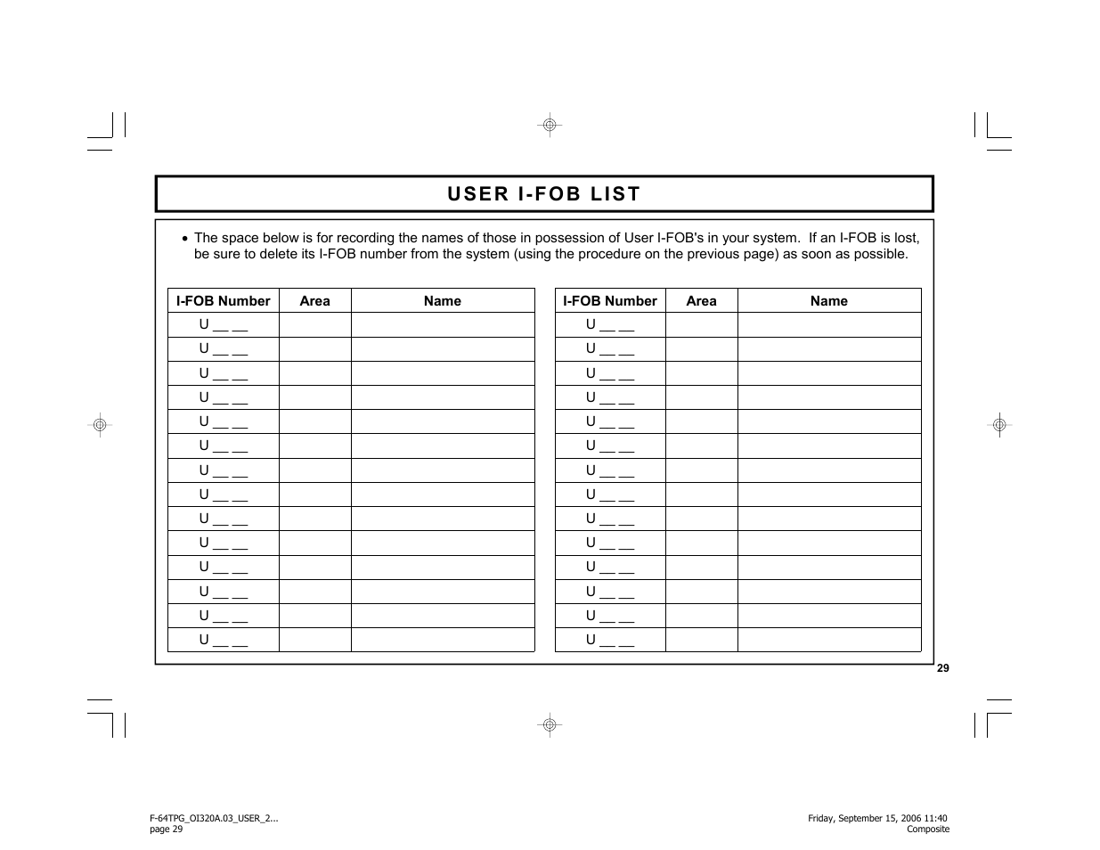 Master Lock F-64TPG User Manual | Page 29 / 40