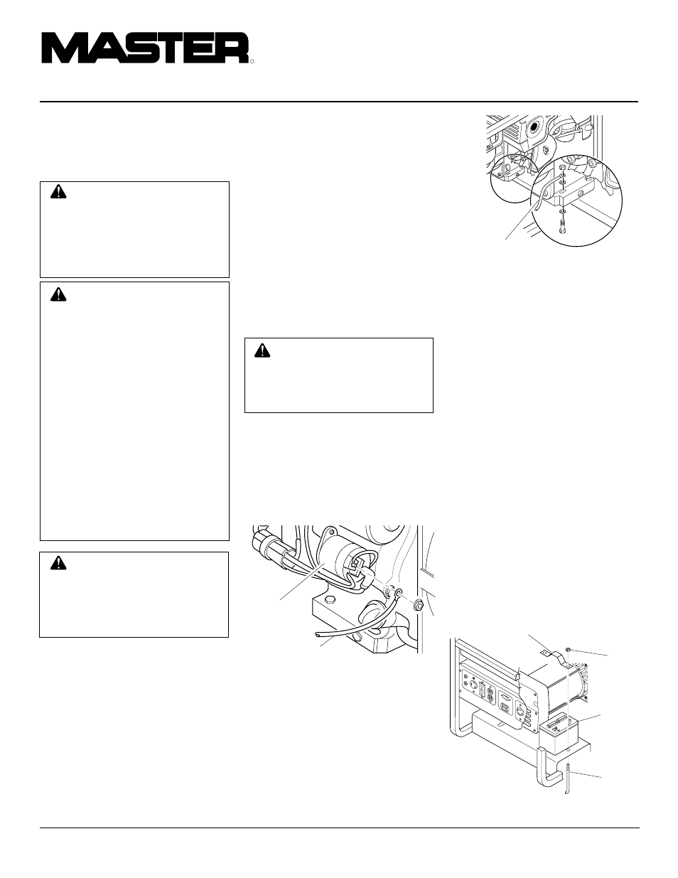 Portable gasoline generators, Battery | Master Lock HWI3000 User Manual | Page 8 / 28