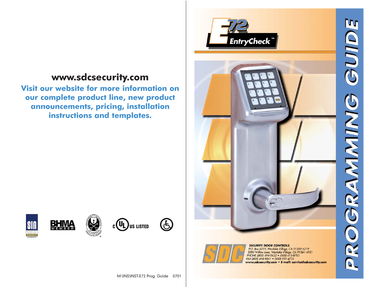 Master Lock E72 User Manual | 21 pages