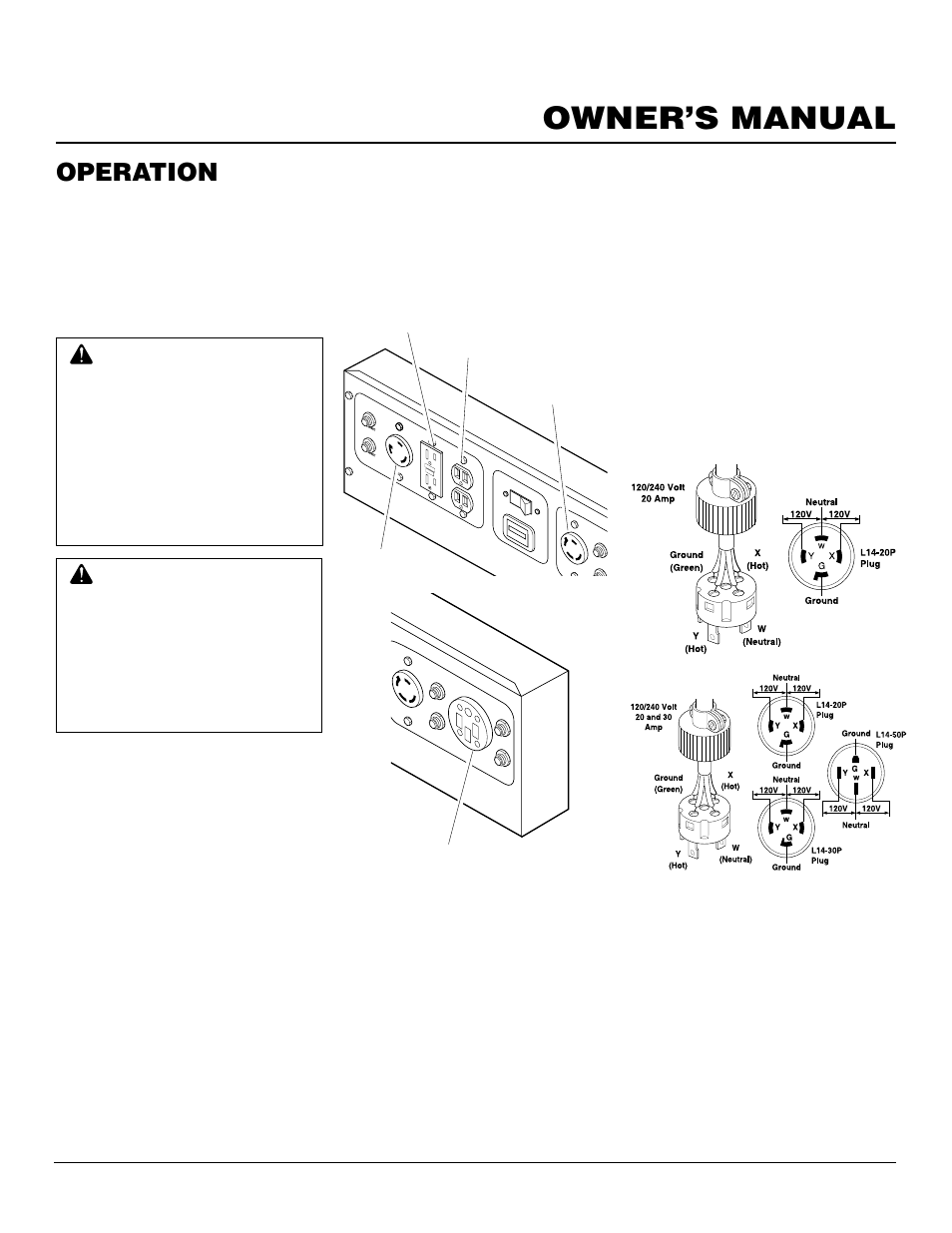 Owner’s manual, Operation, General information | Using receptacle, Power cord and plug requirements | Master Lock HWI3000  EN User Manual | Page 11 / 32