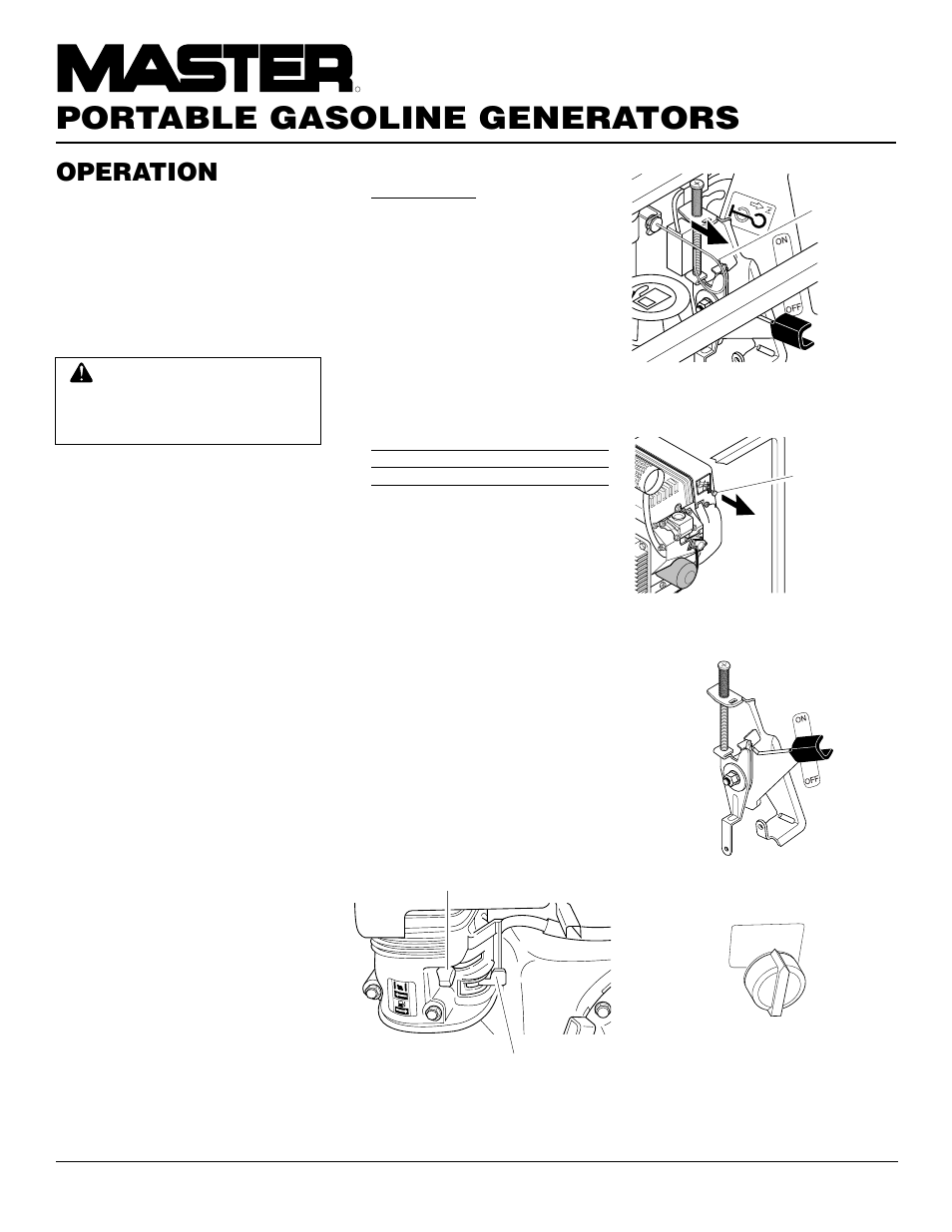 Portable gasoline generators, Operation, Continued | Master Lock HWI3000  EN User Manual | Page 12 / 32