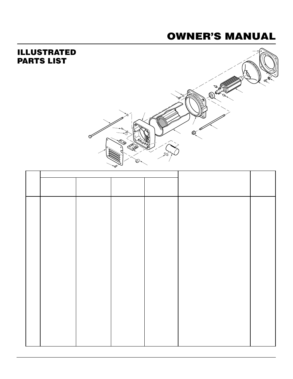 Owner’s manual, Illustrated parts list | Master Lock HWI3000  EN User Manual | Page 21 / 32