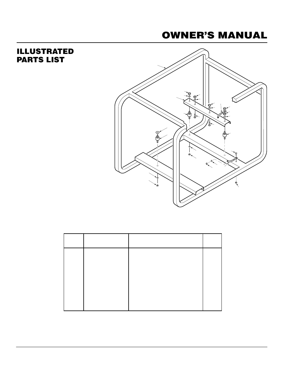 Owner’s manual, Illustrated parts list | Master Lock HWI3000  EN User Manual | Page 23 / 32