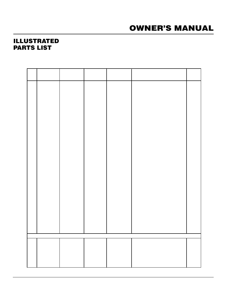 Owner’s manual, Illustrated parts list | Master Lock HWI3000  EN User Manual | Page 25 / 32