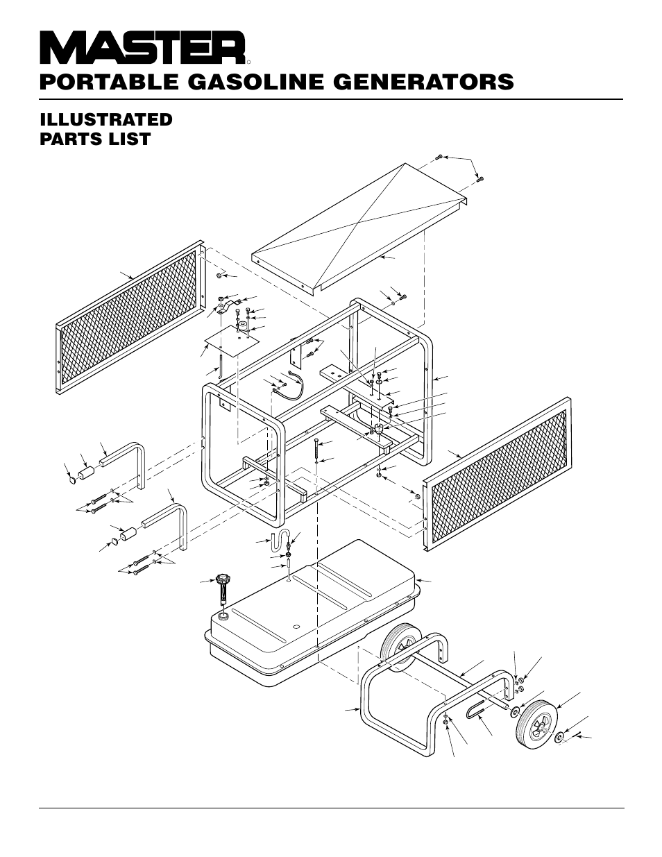 Portable gasoline generators, Illustrated parts list | Master Lock HWI3000  EN User Manual | Page 26 / 32