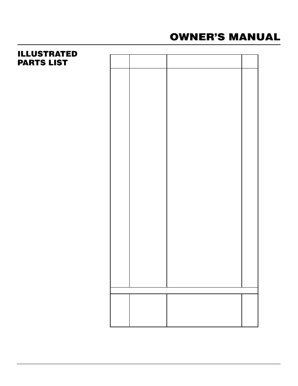 Owner’s manual, Illustrated parts list | Master Lock HWI3000  EN User Manual | Page 27 / 32