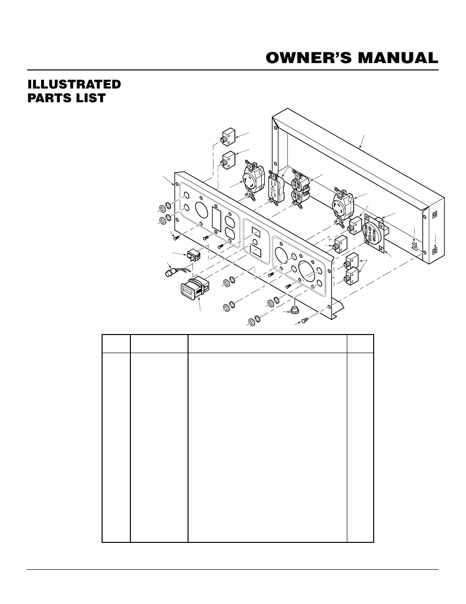 Owner’s manual, Illustrated parts list | Master Lock HWI3000  EN User Manual | Page 29 / 32