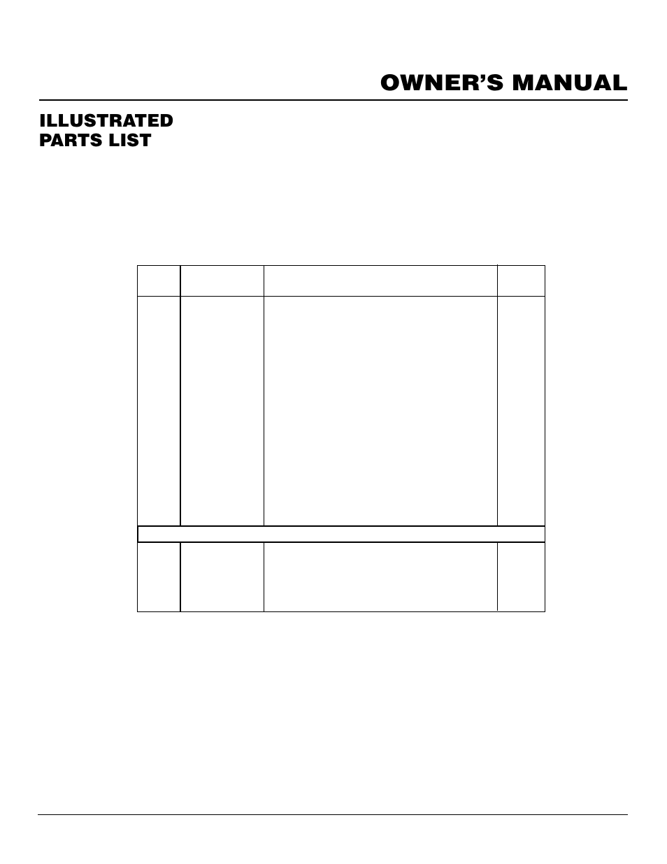 Owner’s manual, Illustrated parts list | Master Lock HWI3000  EN User Manual | Page 31 / 32