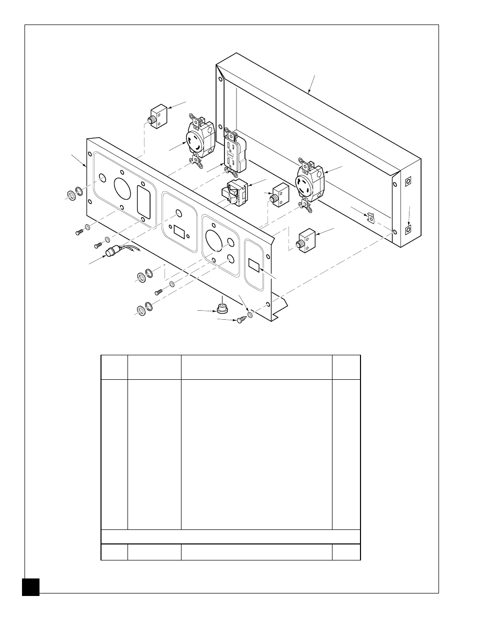 Illustrated parts list, Control panel | Master Lock MGY5000 User Manual | Page 32 / 36