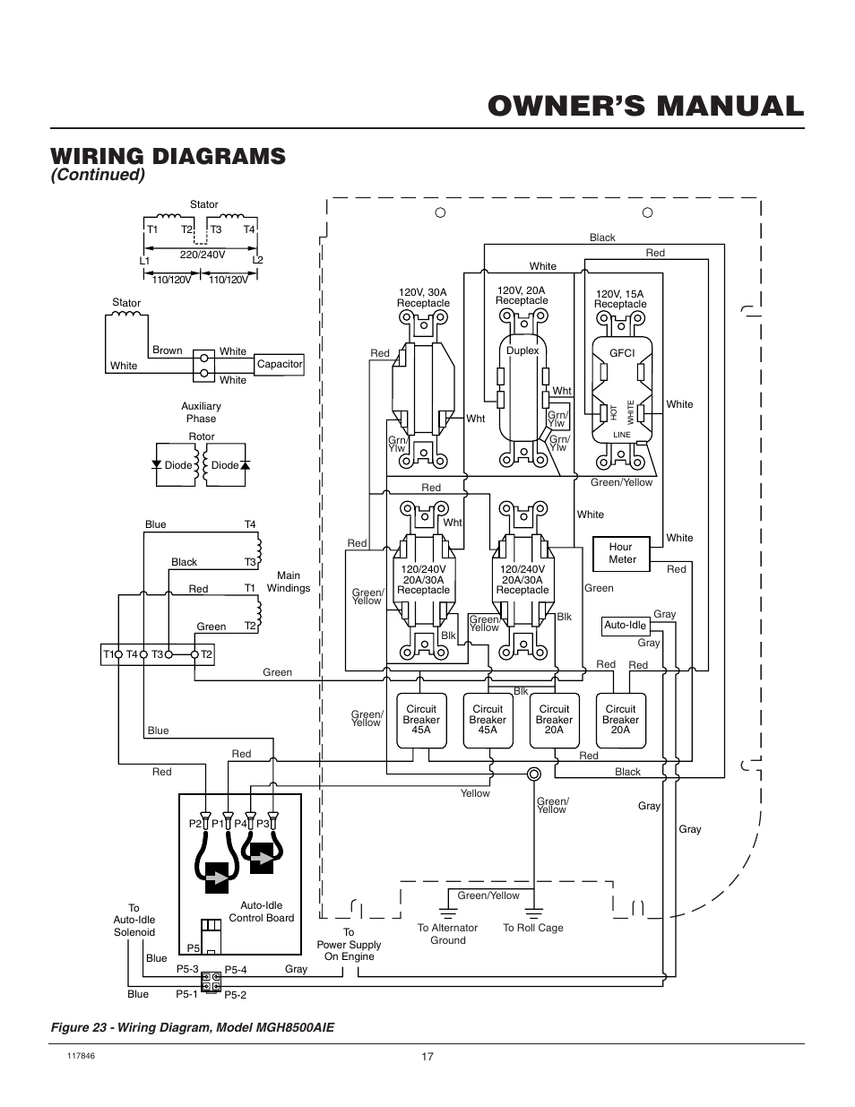 Owner’s manual, Wiring diagrams, Continued) | Master Lock MGH8500AIE User Manual | Page 17 / 28