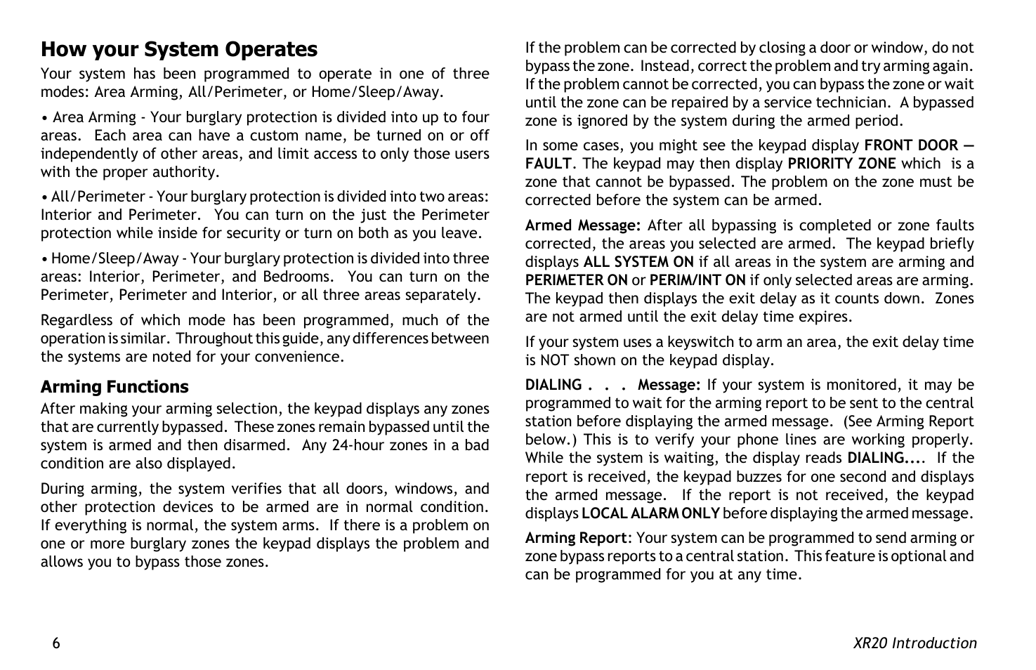 How your system operates | Master Lock XR20 User Manual | Page 10 / 44