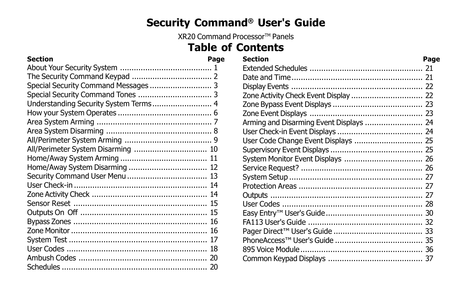 Master Lock XR20 User Manual | Page 3 / 44