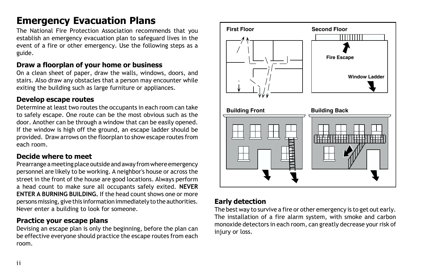 Emergency evacuation plans | Master Lock XR20 User Manual | Page 4 / 44
