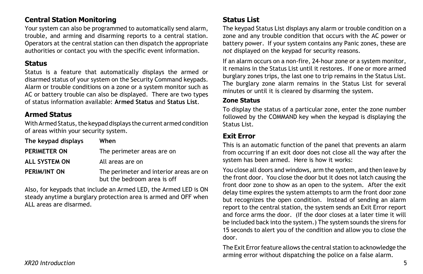 Understanding security system terms, Set tone, Set volume level | Master Lock XR20 User Manual | Page 9 / 44