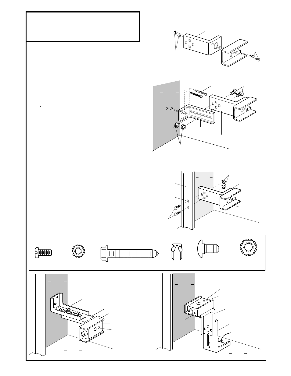 10) install the safety reversing sensor, Installation step 10, Figure 2 figure 3 figure 4 figure 5 | Wall, Garage door tracks, 17 hardware shown actual size | Master Lock ATS 211 User Manual | Page 17 / 32