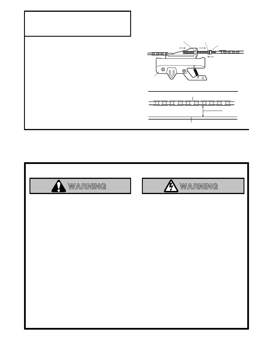 3) tighten the chain, Important installation instructions, Warning | Assembly step 3, Tighten the chain | Master Lock ATS 211 User Manual | Page 7 / 32