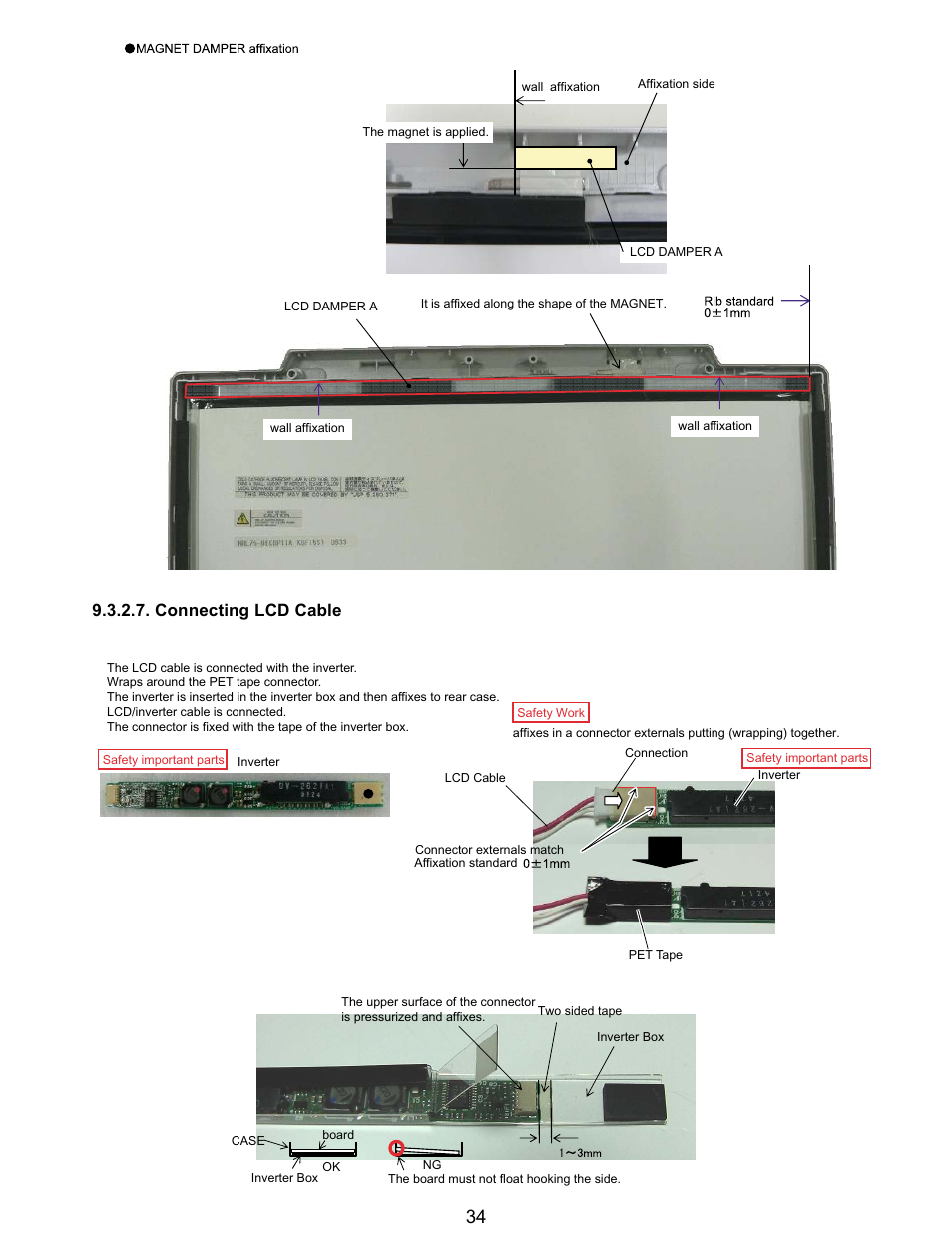 Connecting lcd cable | Matsushita CF-T5LWETZ1 2 User Manual | Page 34 / 104