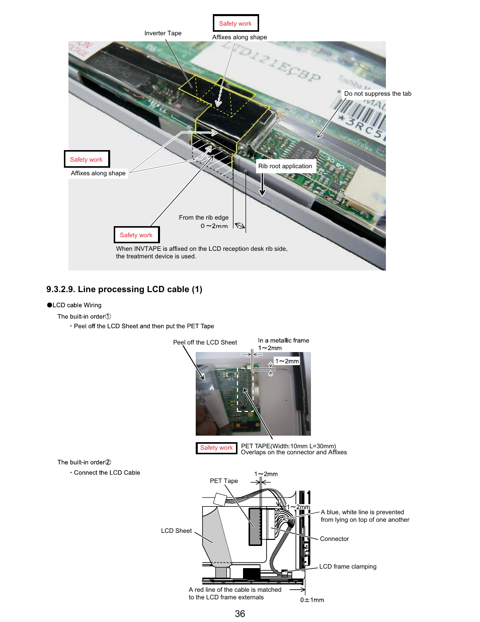 Line processing lcd cable (1) | Matsushita CF-T5LWETZ1 2 User Manual | Page 36 / 104