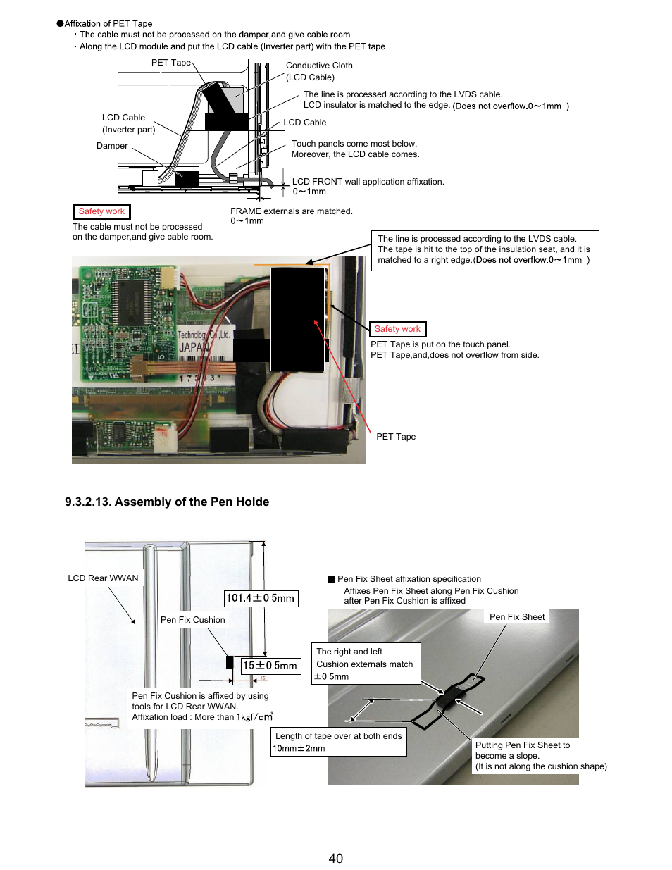Assembly of the pen holde | Matsushita CF-T5LWETZ1 2 User Manual | Page 40 / 104
